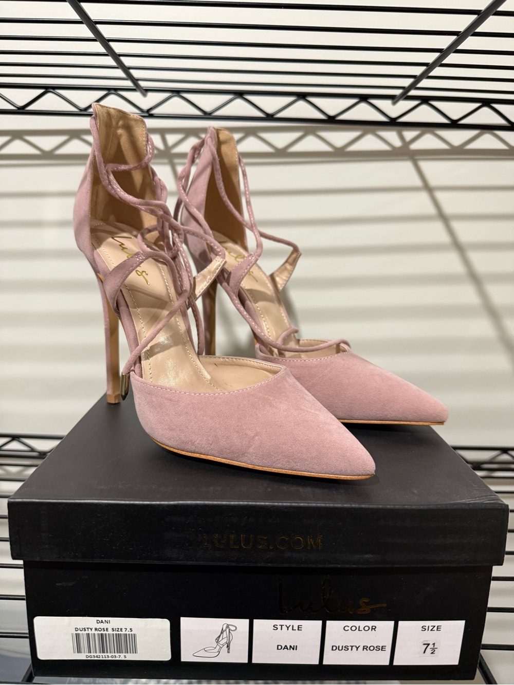 Lulu's Lace-Up Pointed Toe Heels - Picture 2 of 5